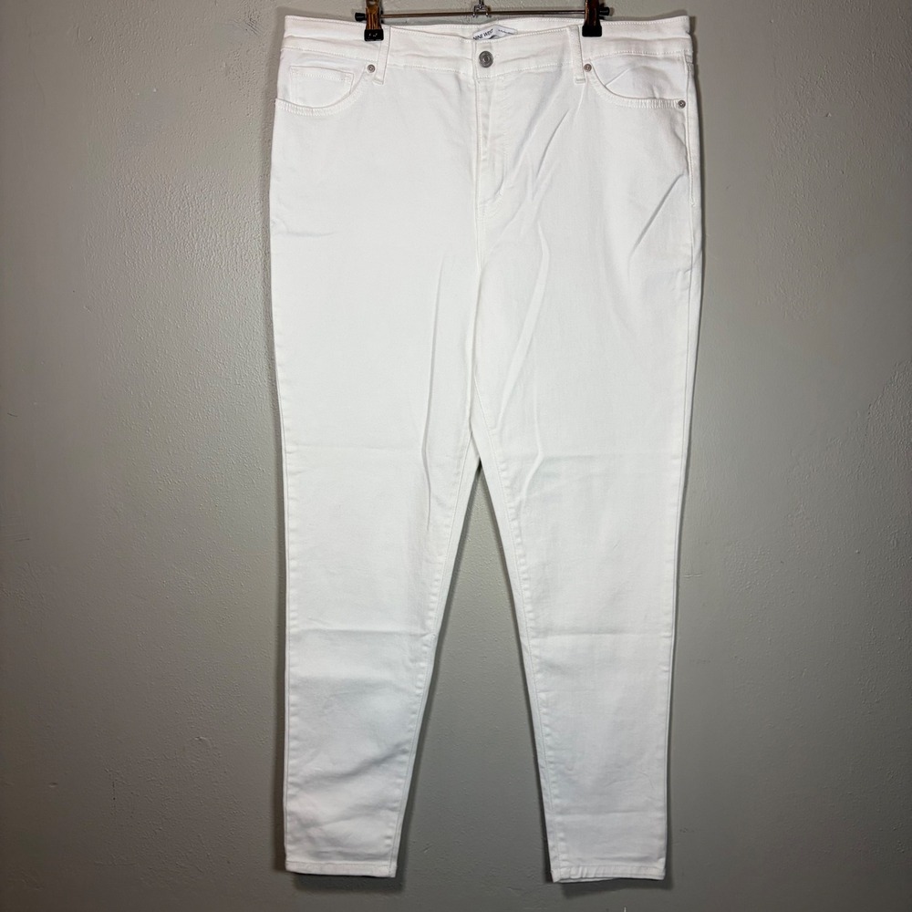 Nine West Perfect Skinny Jeans White High Rise Denim Pants Size 16 spring summer